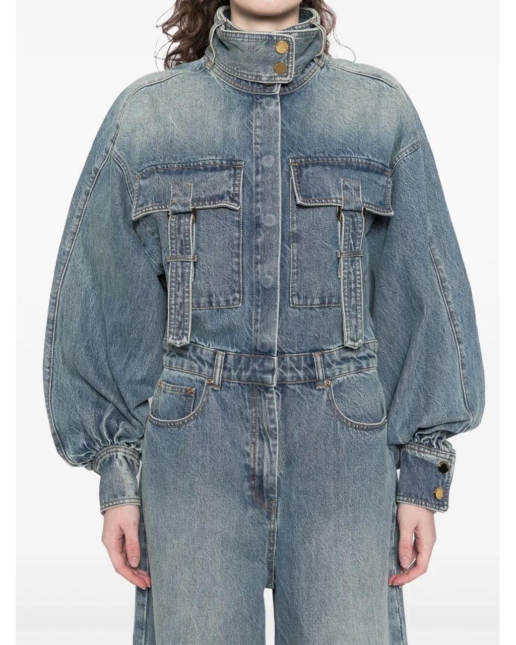 Zimmermann Blue Illustration Denim Jumpsuit