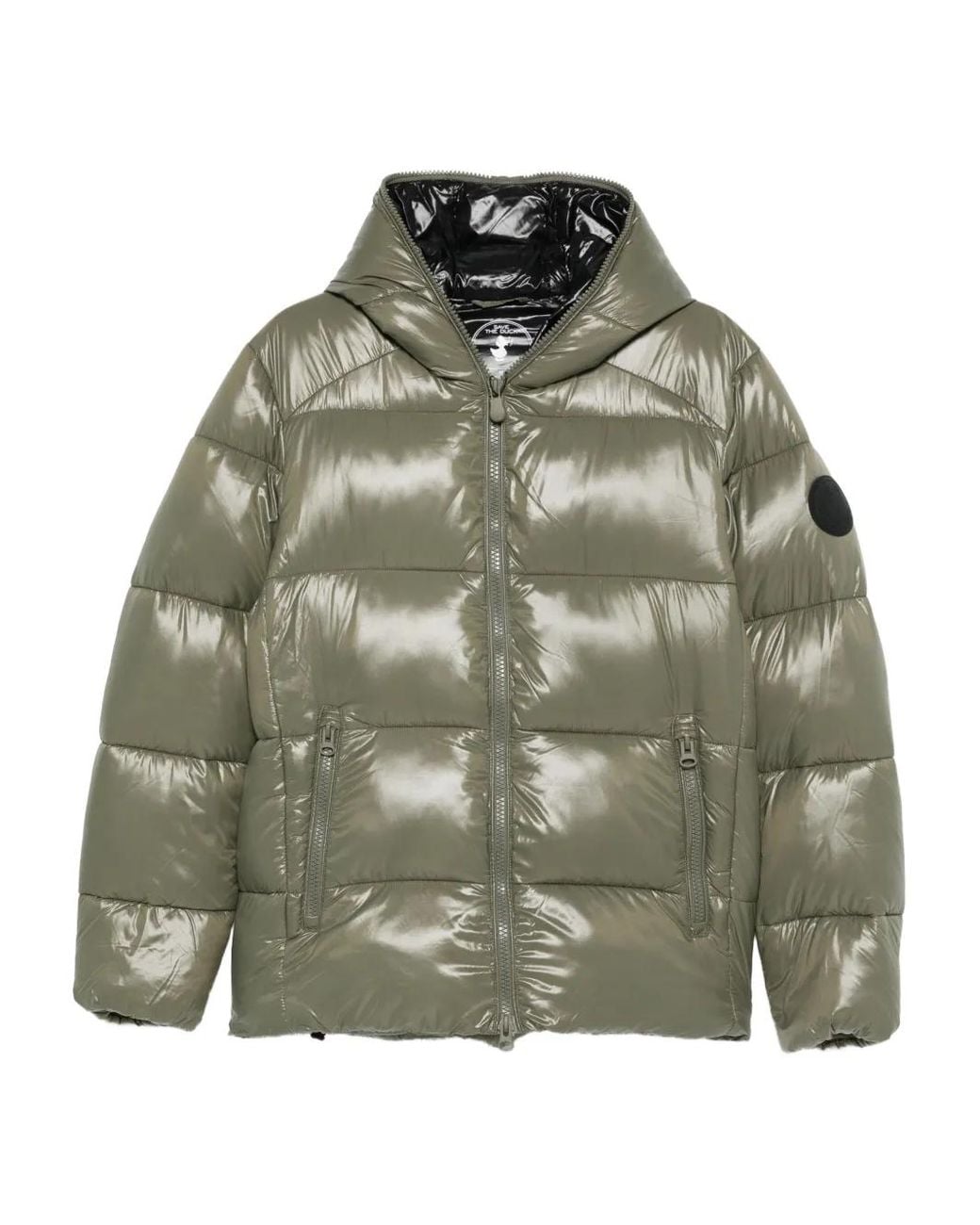 Save The Duck Green Logo-Appliqué Coat for men