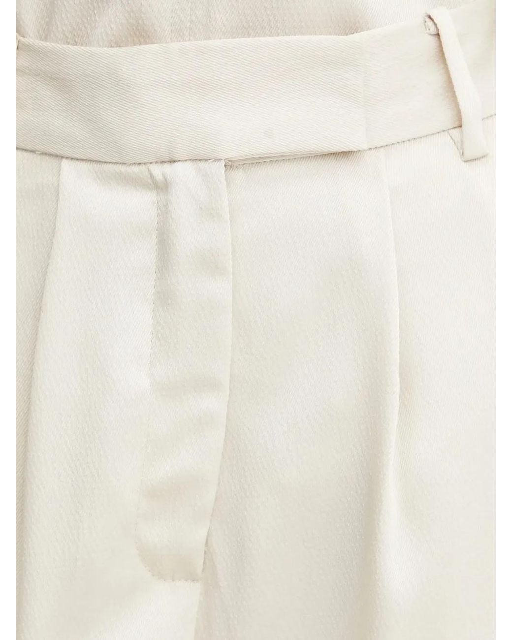 Bruuns Bazaar Natural Pleated Side-Split Trousers