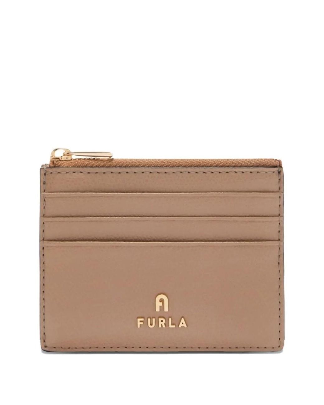 Furla Brown Camelia S Zipped Card Case