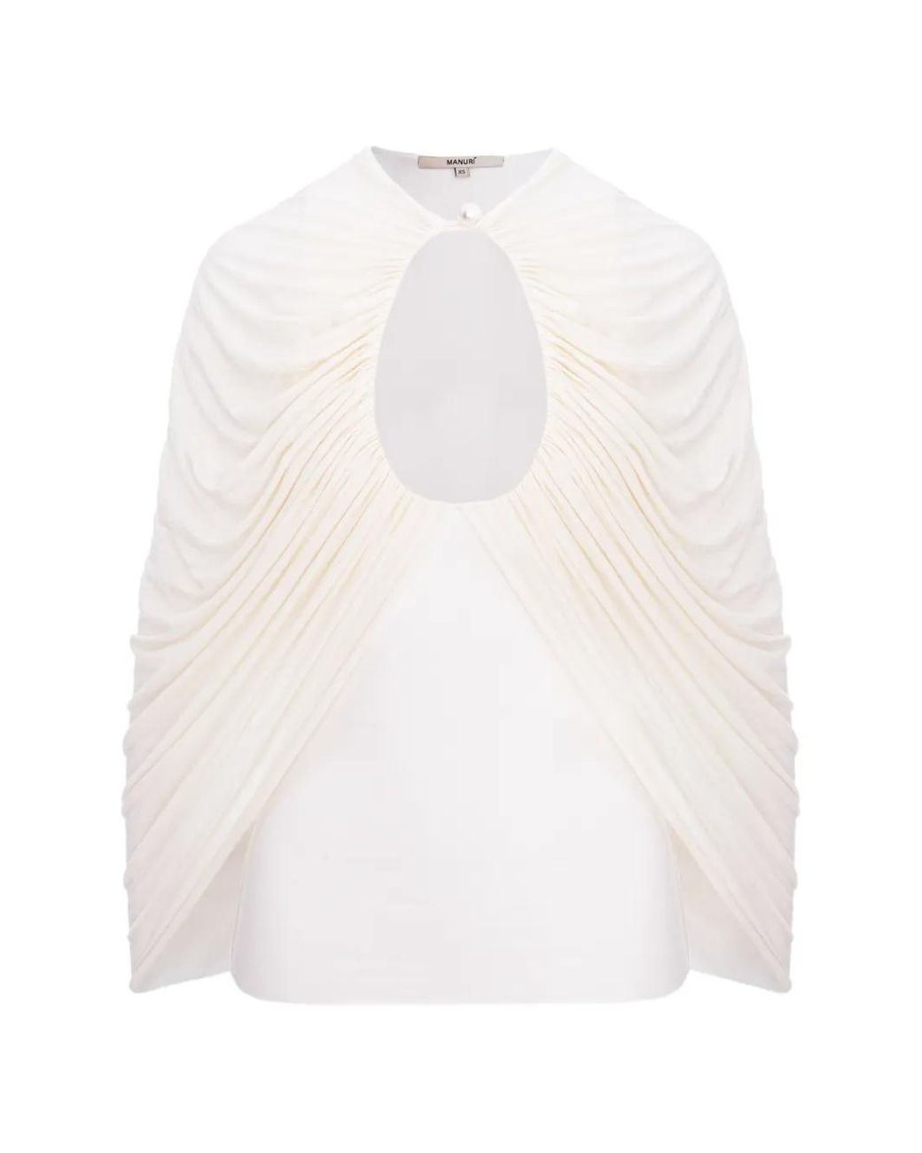 MANURI Draped Blouse in White | Lyst