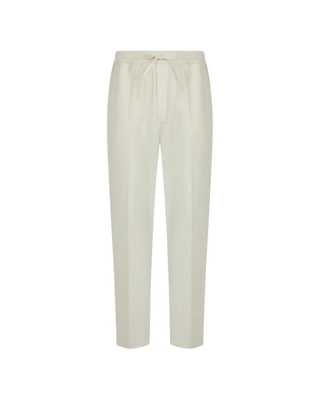Umit Benan White Selly Drawstring Trousers for men