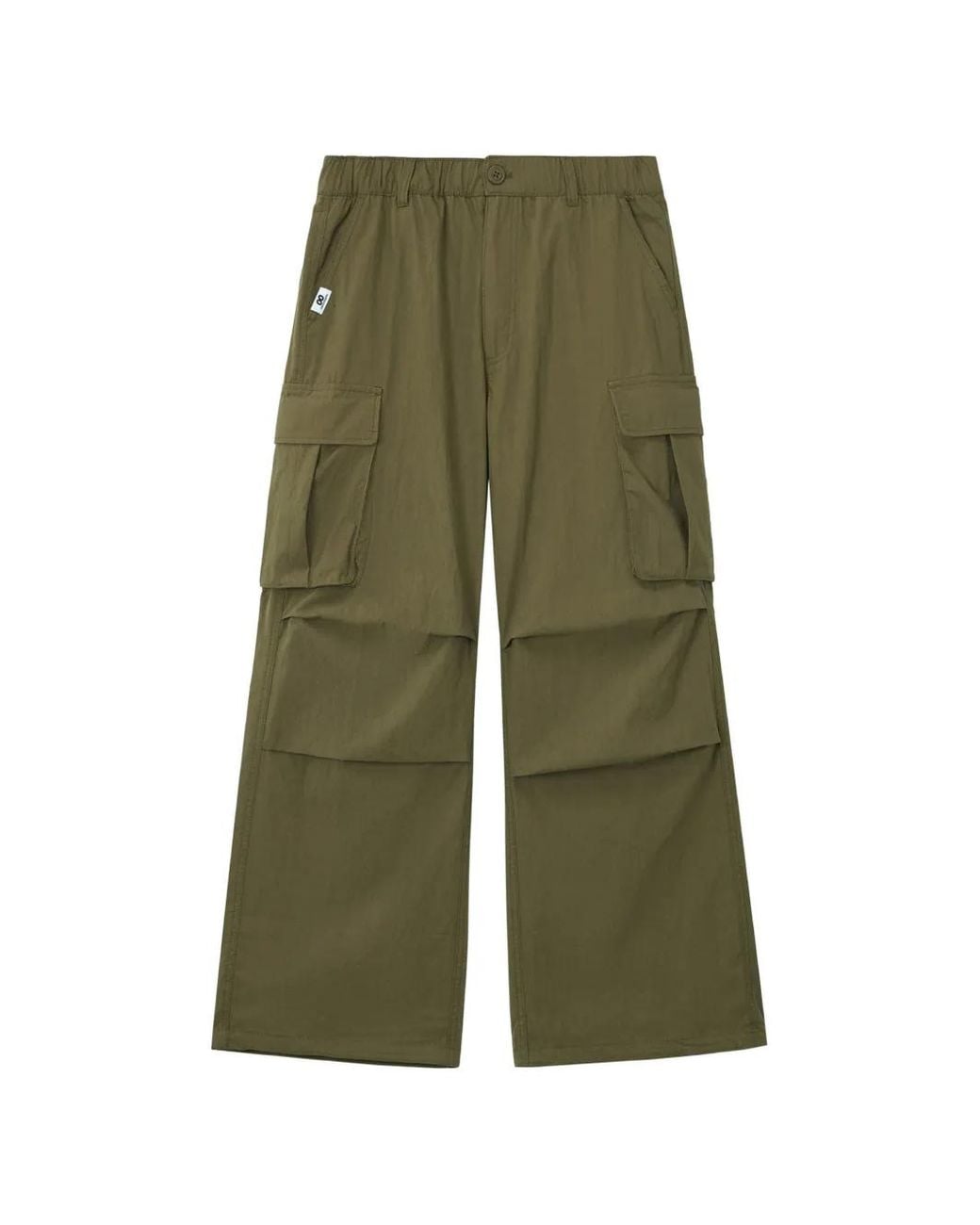 Chocoolate Green Pleated-Detail Cargo Pants