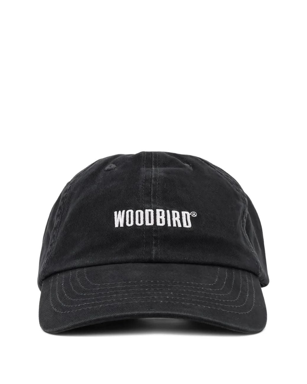 Woodbird Black Logo-Embroidered Cotton Cap for men