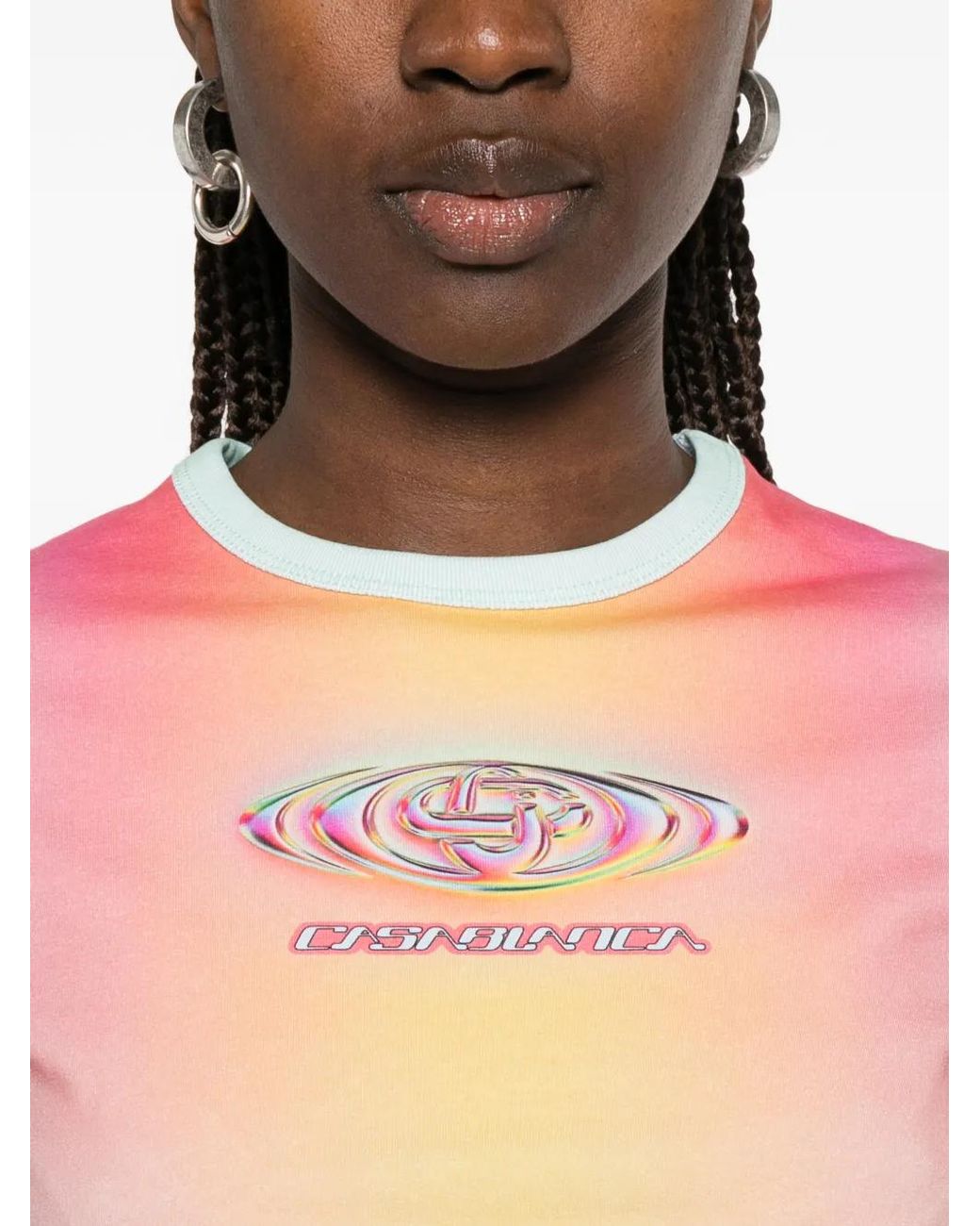 Casablanca Pink Glass Gradient Printed Baby Short Sleeve T-Shirt