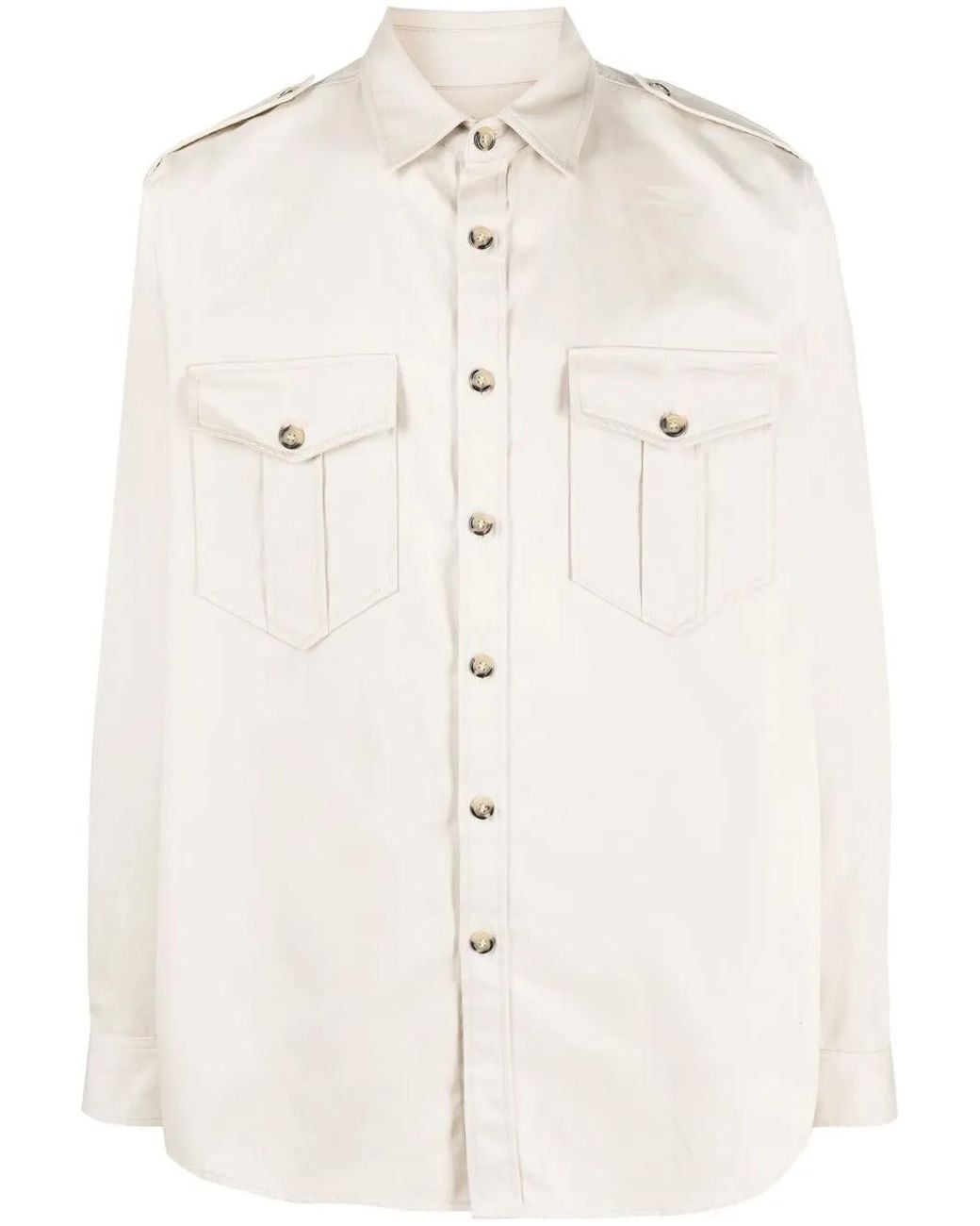 Isabel Marant Natural Logo Embroidery Shirt for men