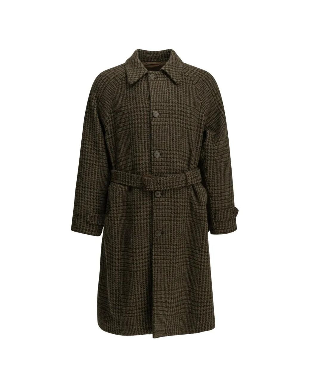 Polo Ralph Lauren Brown Check-Pattern Belted Coat for men