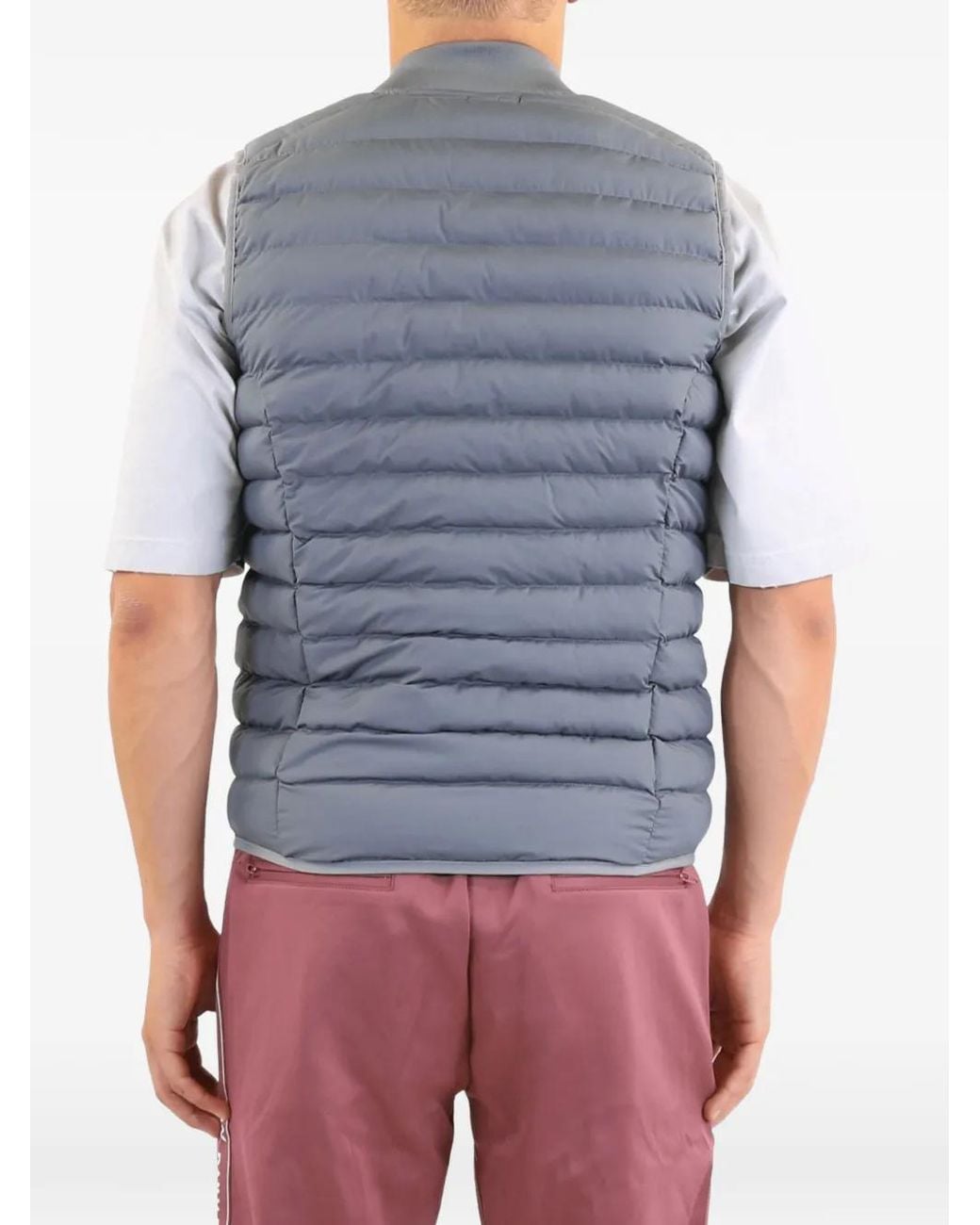 In Gold We Trust Blue The Glory Logo-Print Quilted Gilet for men