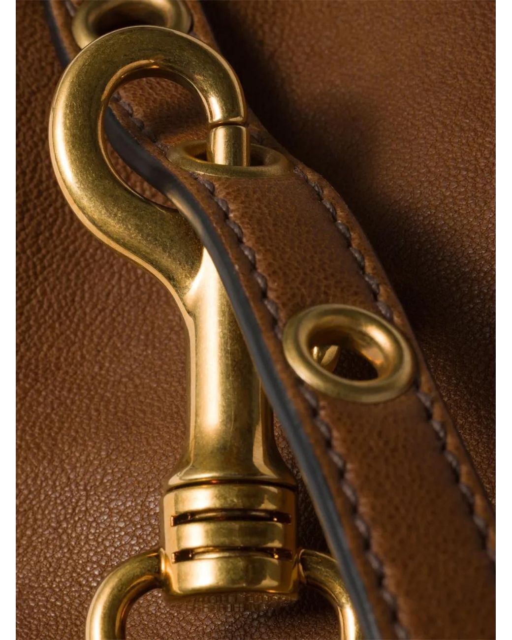 Miu Miu Brown Leather Strap Pouch