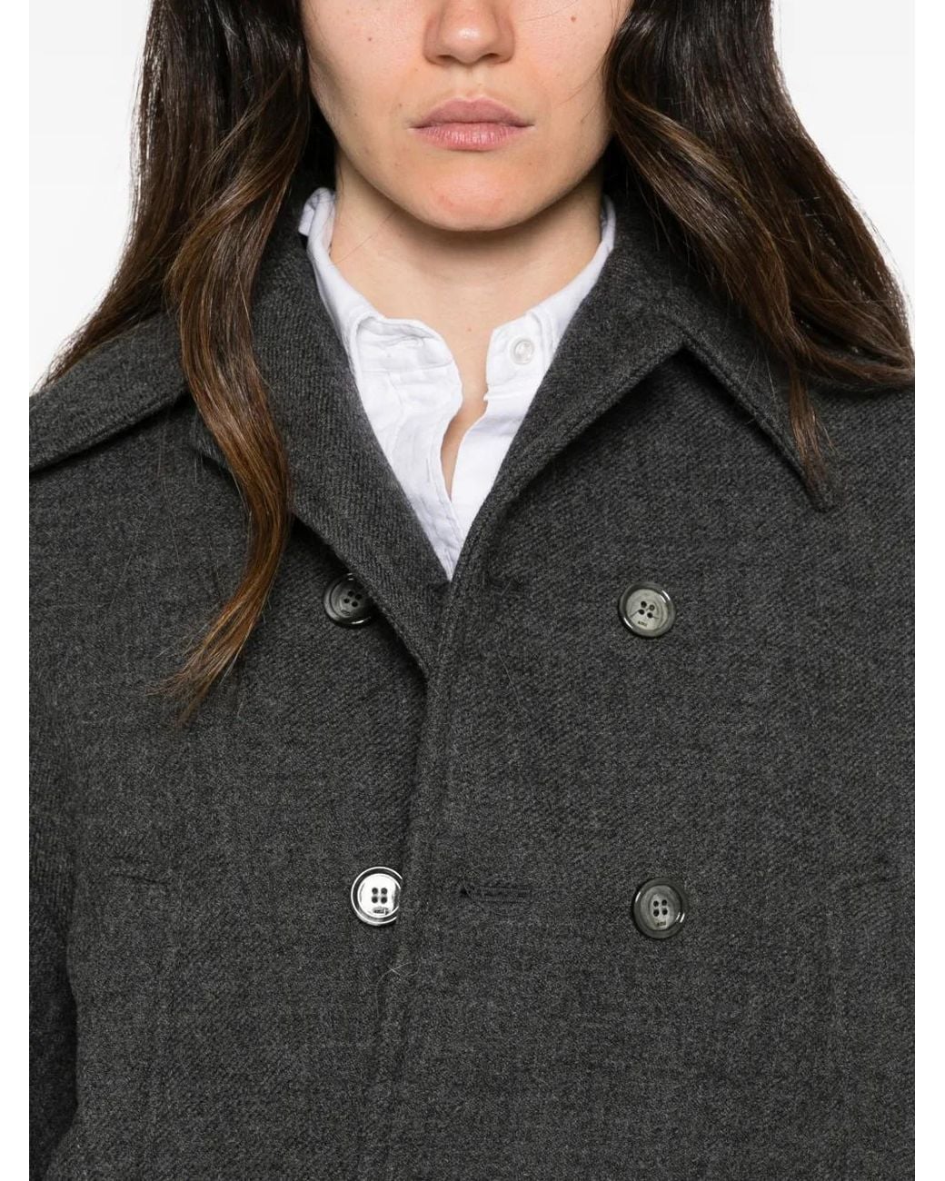 AMI Black Double-Breasted Bomber Jacket