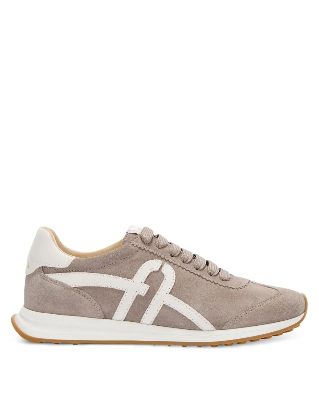Furla White Retrò Logo-Detail Lace-Up Sneakers