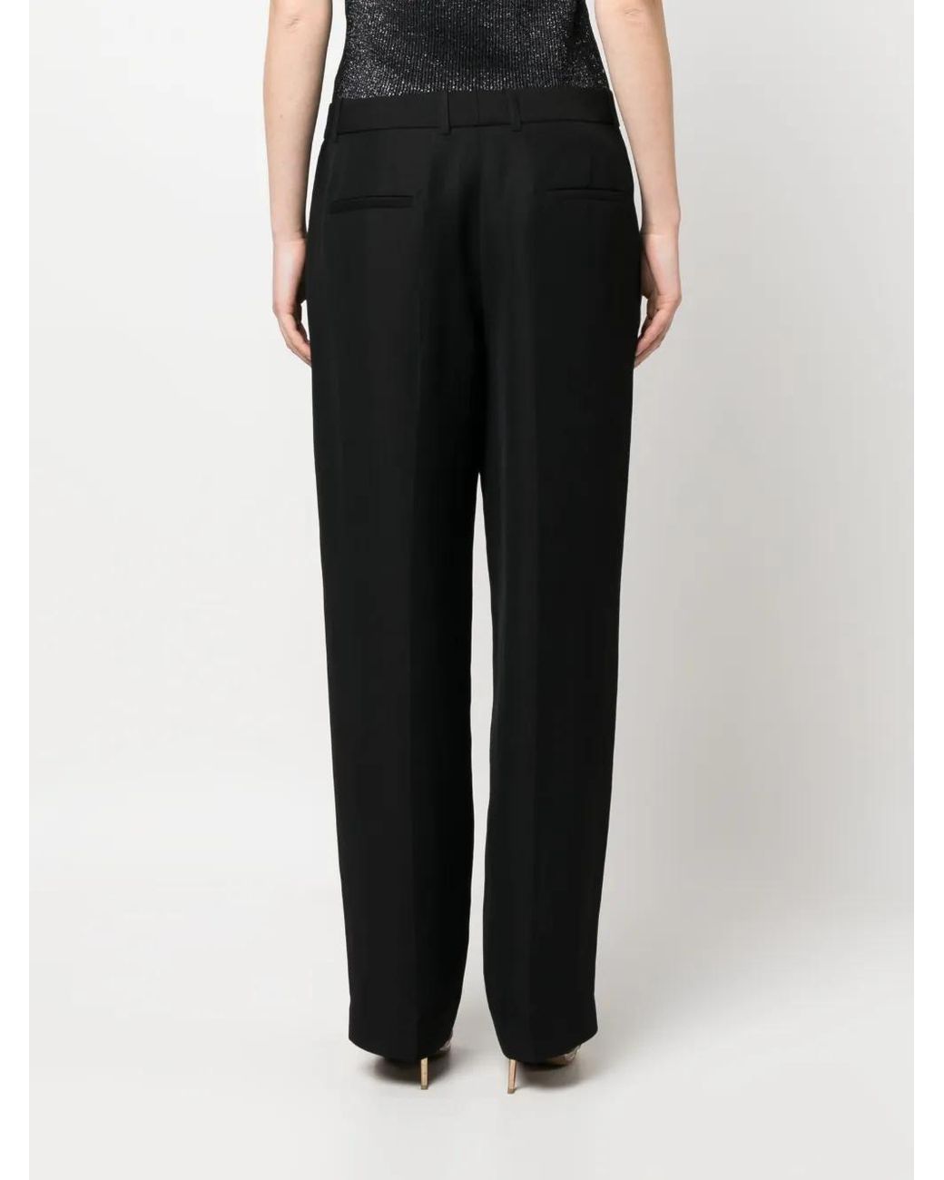 Fabiana Filippi Black Striaght-leg Linen Trousers