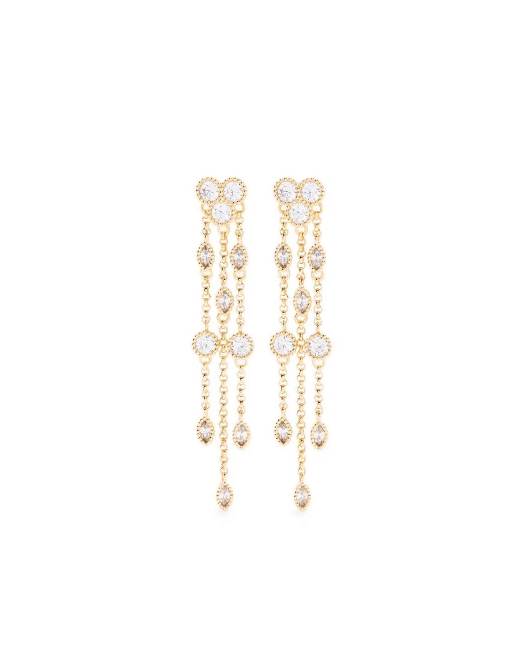 Maje White Rhinestone-Embellished Drop Earrings