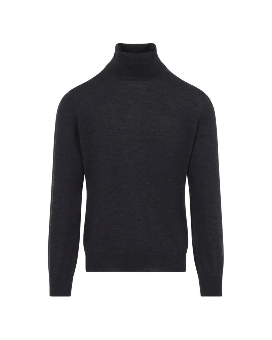 Brunello Cucinelli Blue Pull En Laine À Col Roulé for men