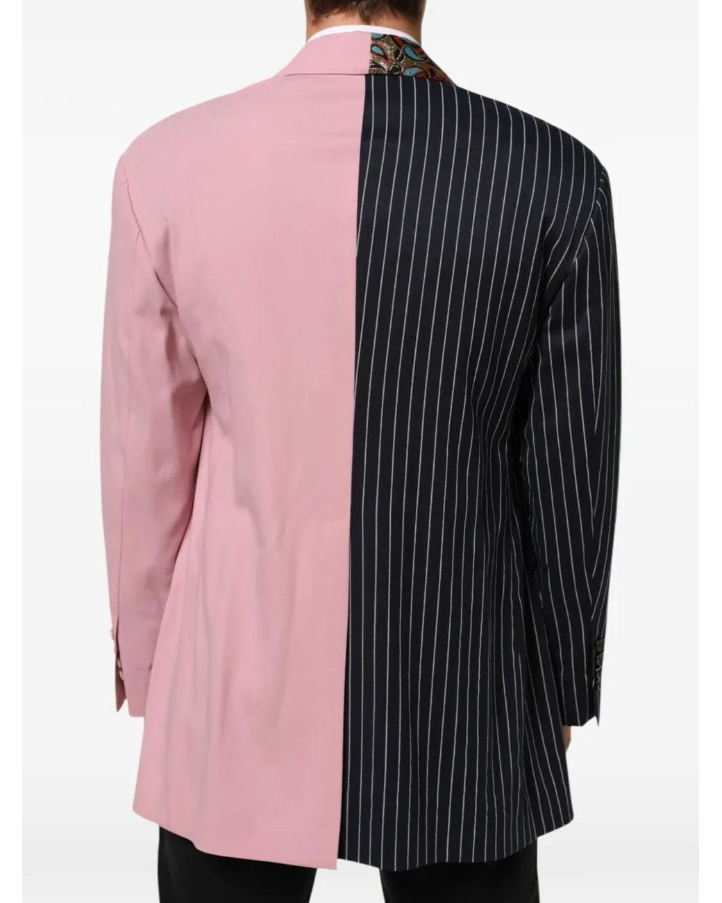 Dolce & Gabbana Black Patchwork Single-Breasted Blazer for men