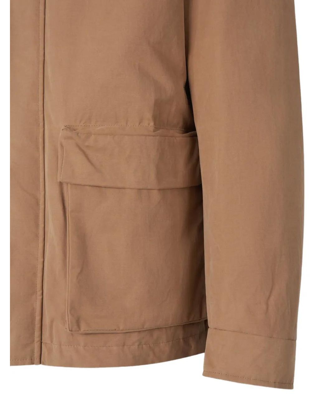 Herno Brown Hooded Flap-Pocket Padded Jacket for men