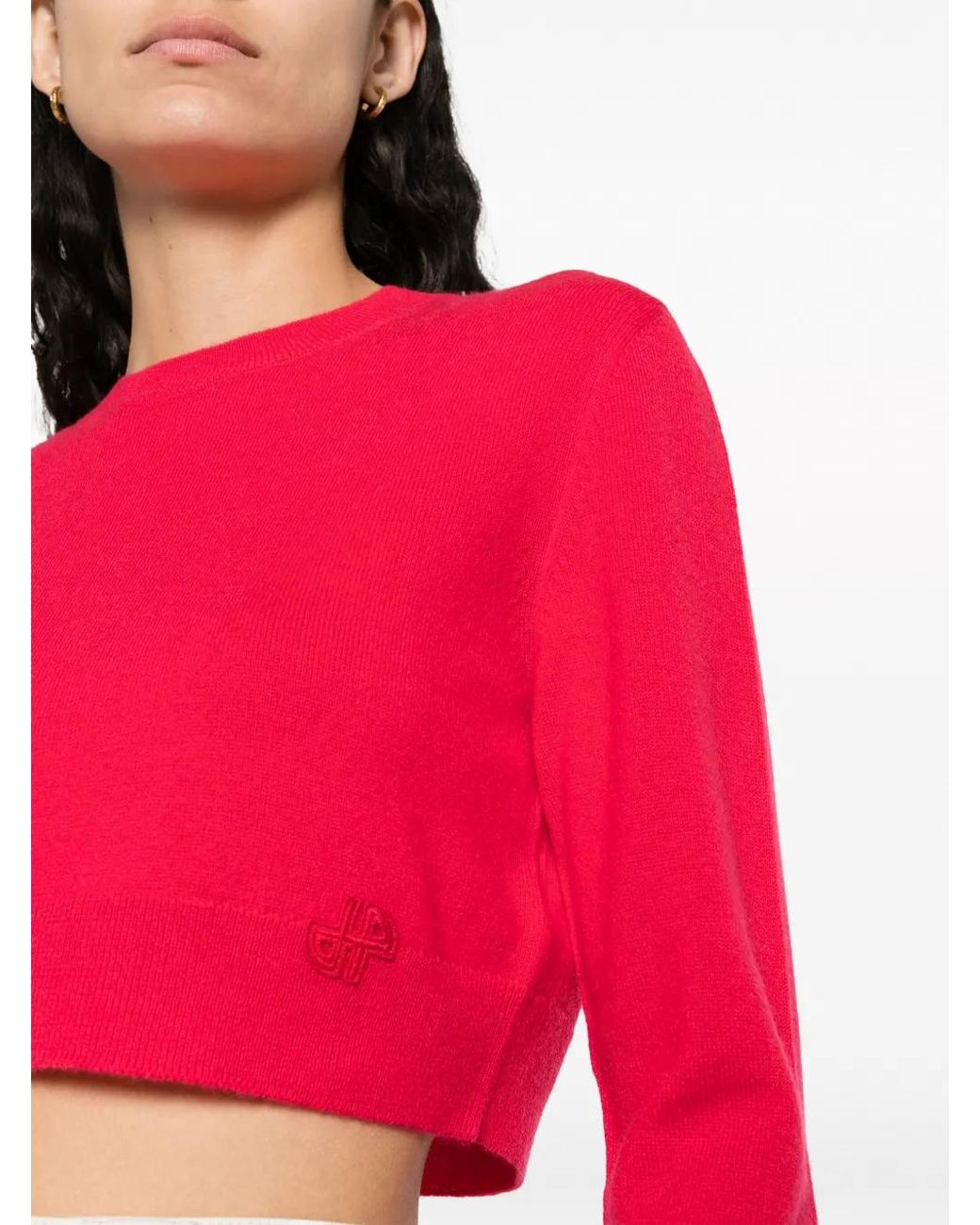 Patou Logo-Embroidered Cropped Jumper