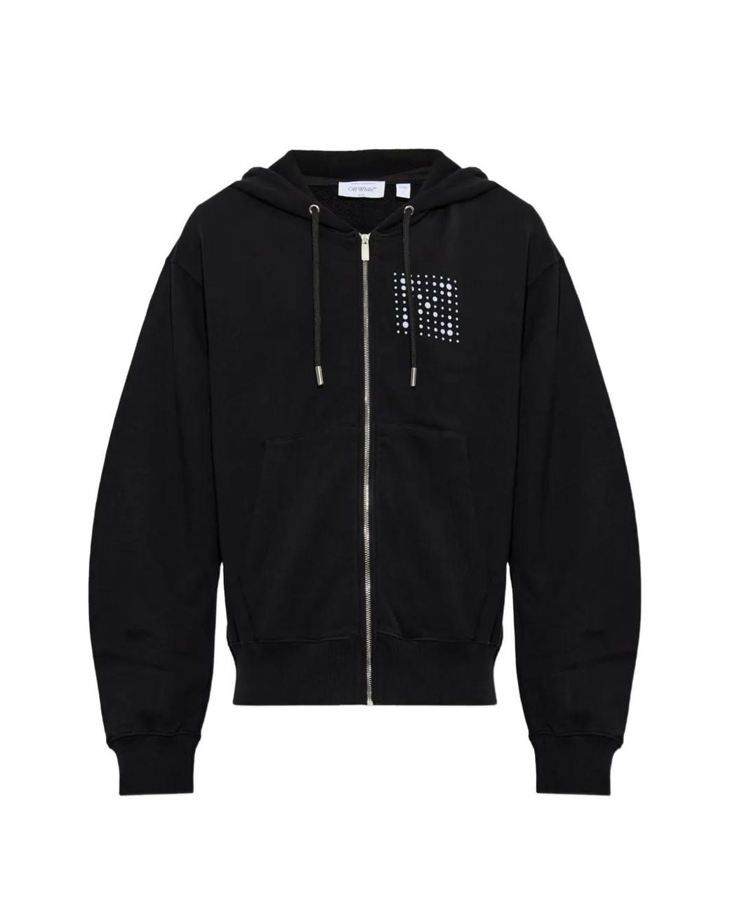 Off-White c/o Virgil Abloh Black Hoodie Zippé À Logo Imprimé for men