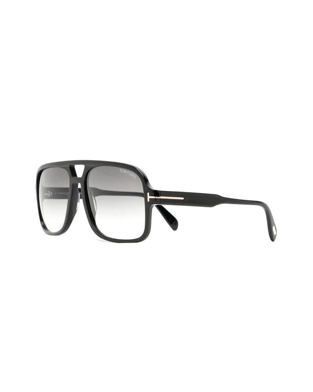 Tom Ford Black Pilot-Frame Tinted Sunglasses for men