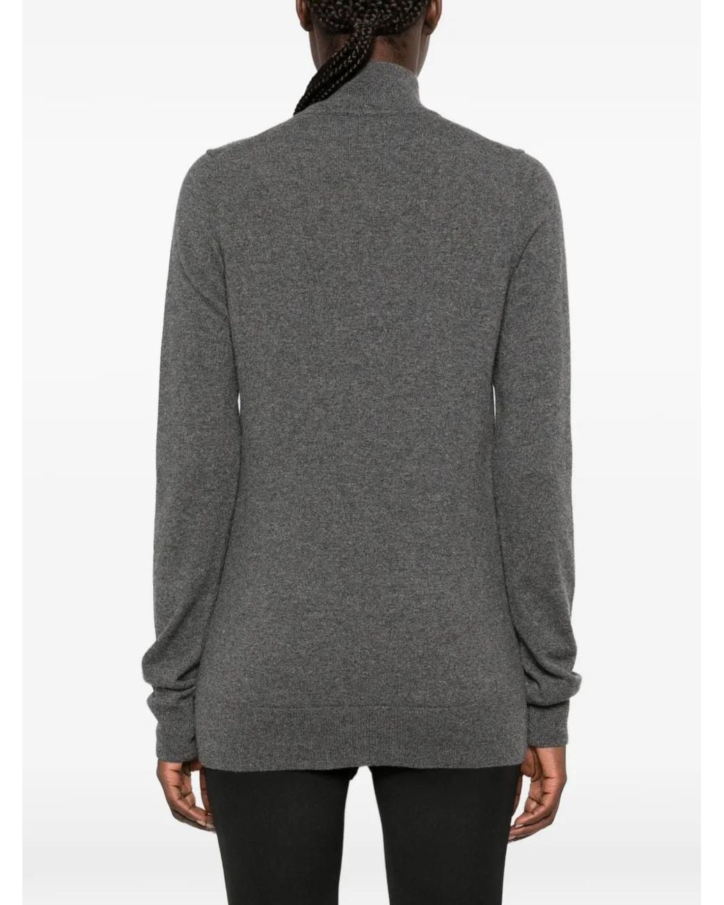 Mugglor Mugler Button-Up High-Neck Sweater in Gray | Lyst