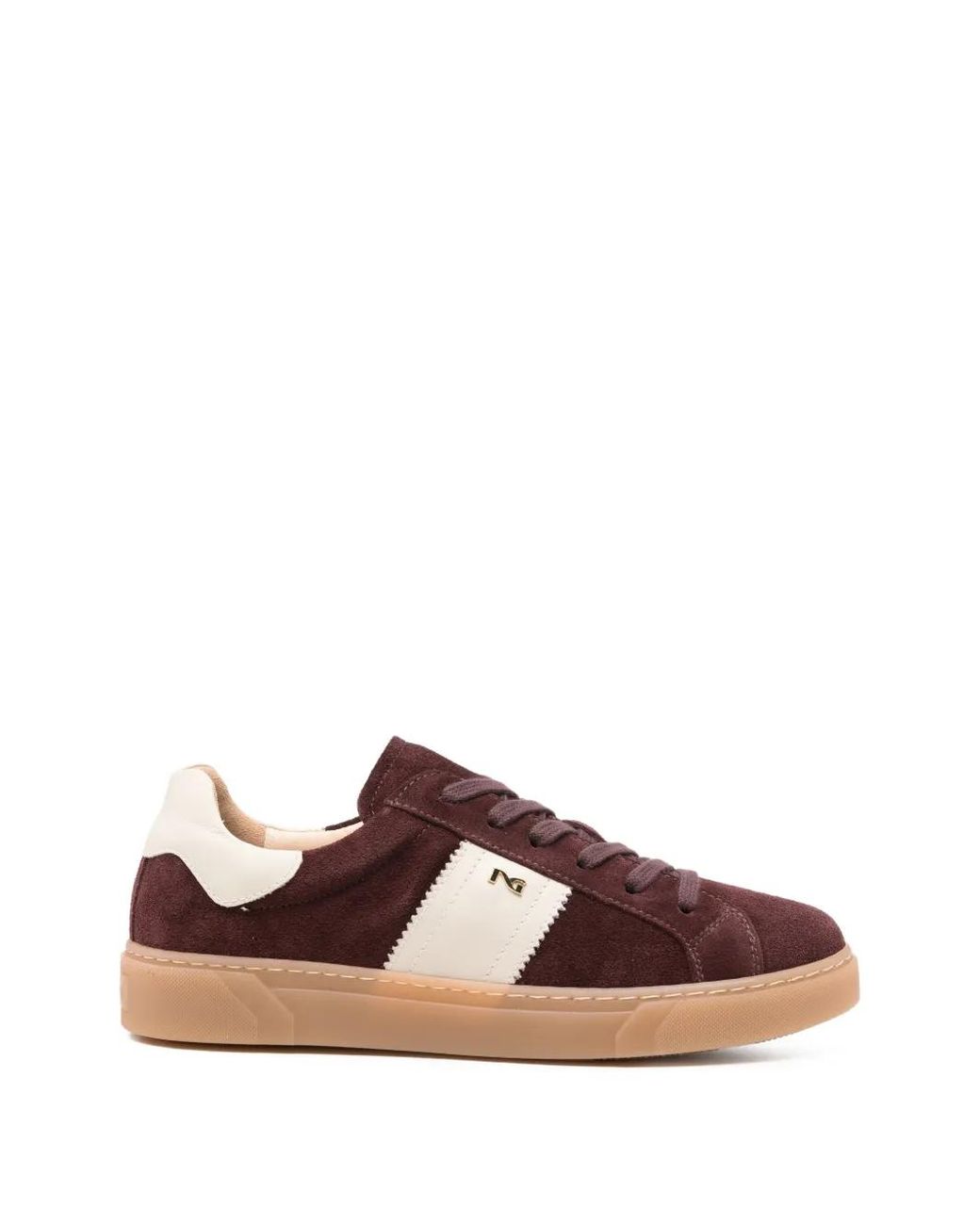 Nero Giardini Brown Suede Contrast-Panel Sneakers