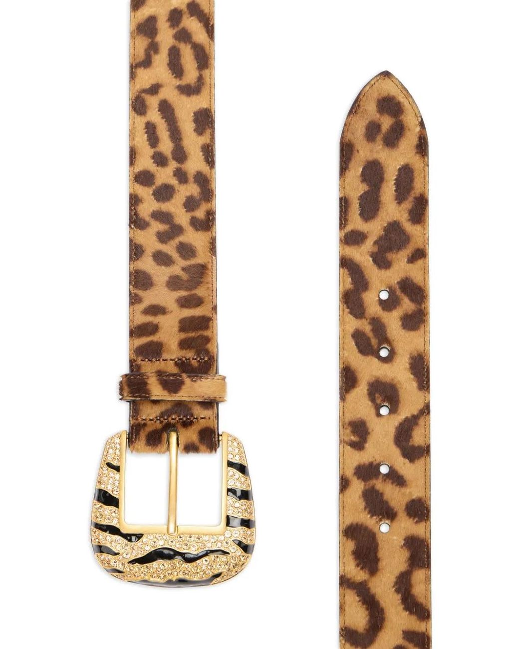 Roberto Cavalli White Leopard-Print Belt