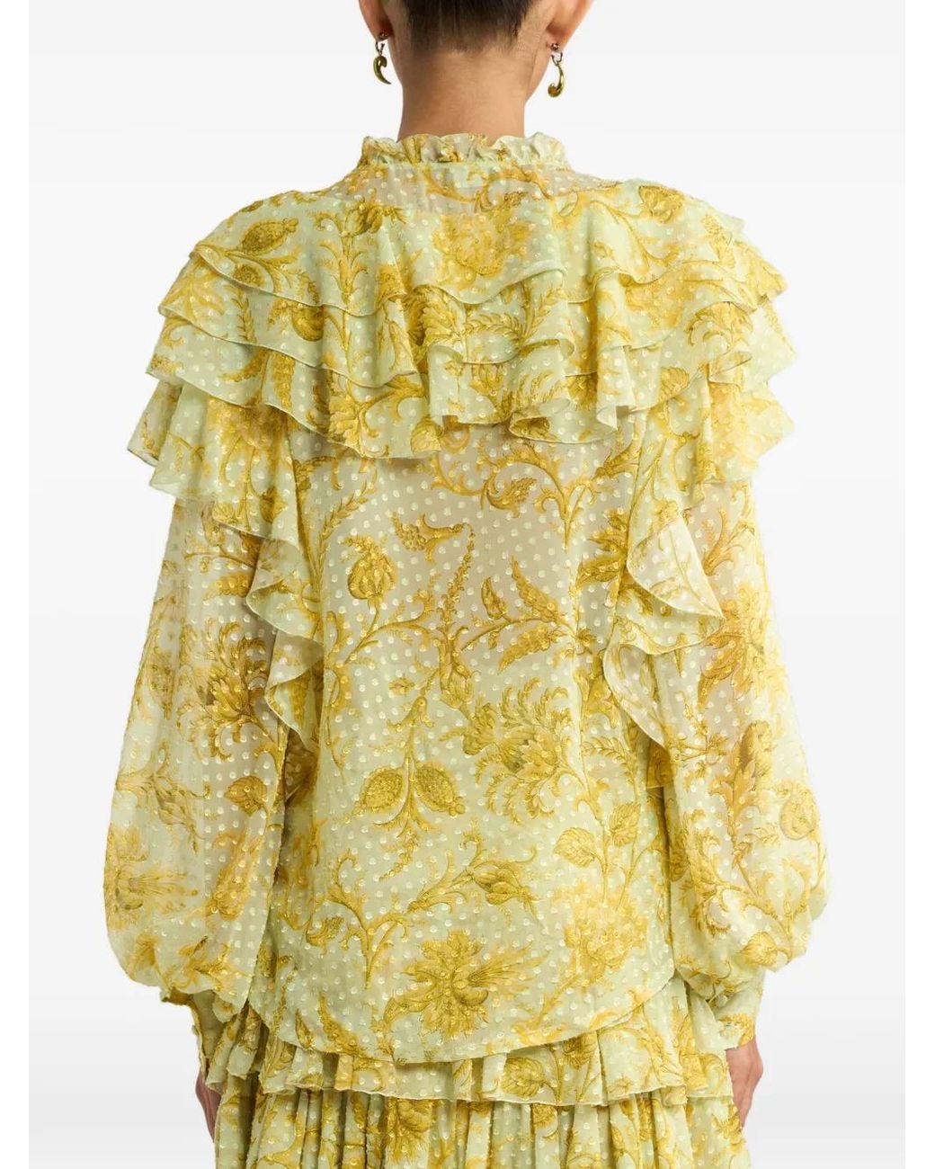 Etro Yellow Oberteil mit Blumenmuster