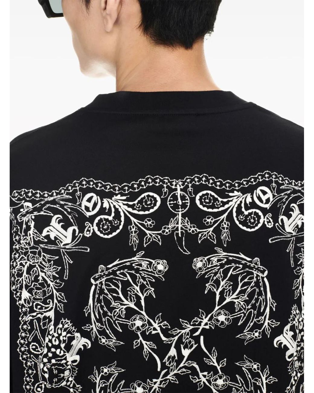Off-White c/o Virgil Abloh Black Tattoo Bandana Arrow-print T-shirt for men