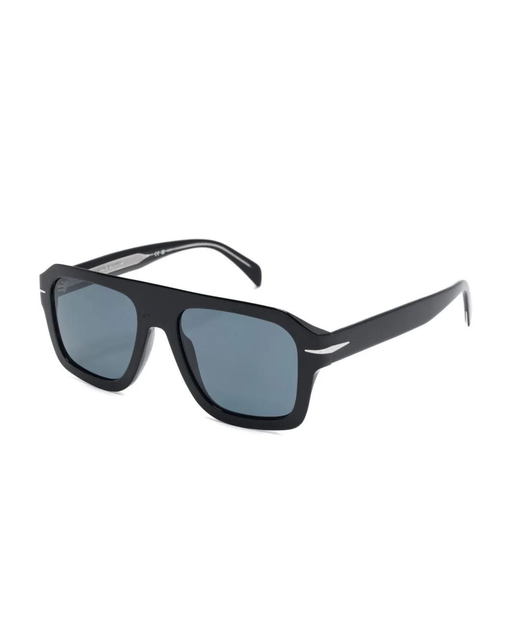 David Beckham Blue Rectangle-Frame Sunglasses