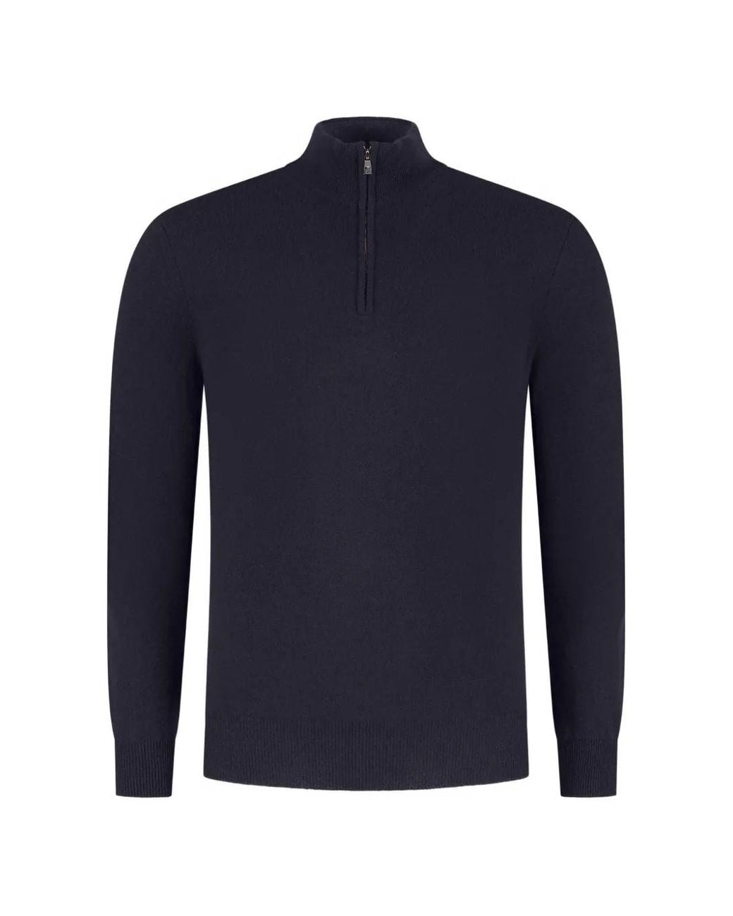 Corneliani Blue Quarter-Zip Knitted Sweater for men