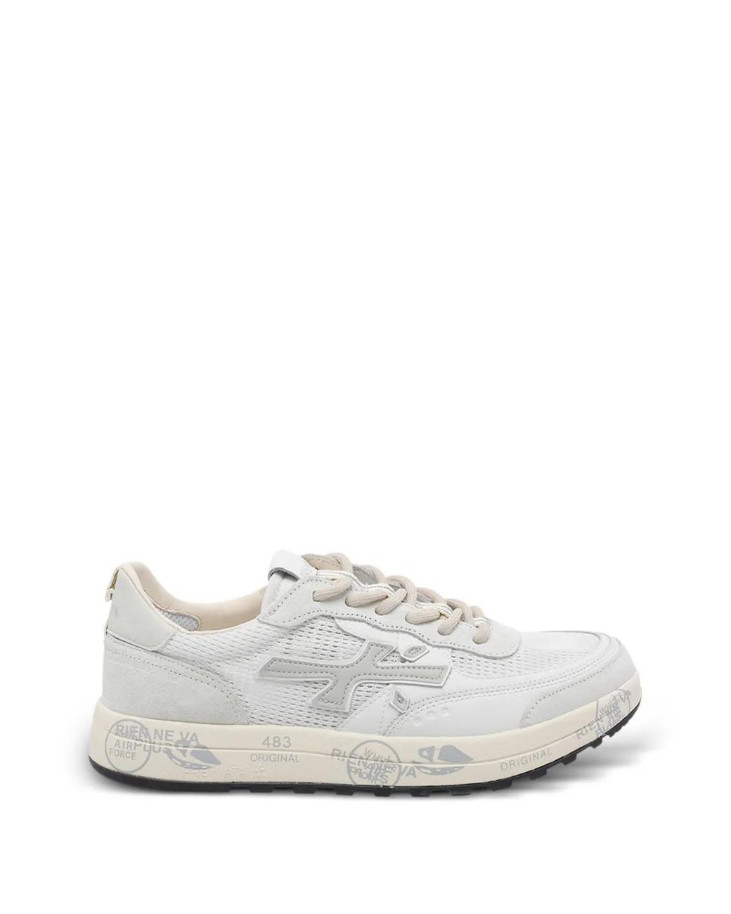 Premiata White Nous Perforated Logo-Detail Sneakers for men