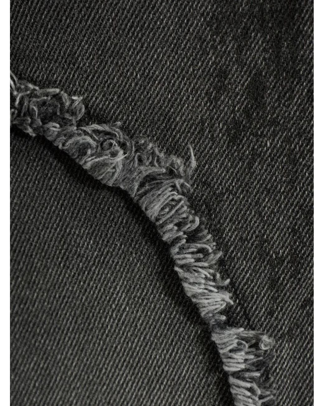 Carne Bollente Black Heart-Motif Frayed Jeans