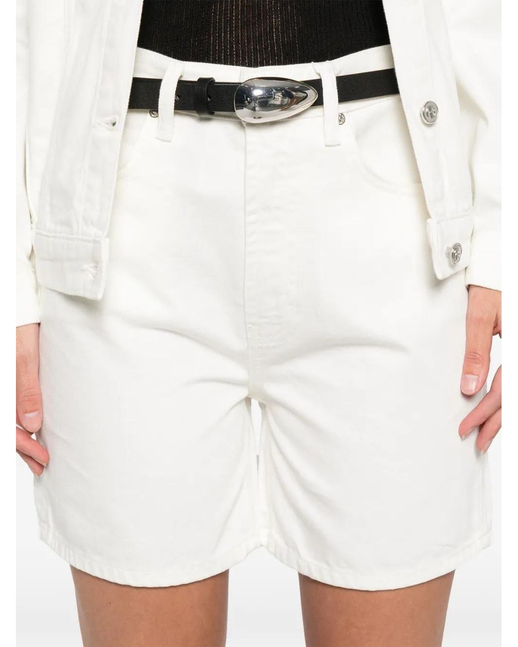 Anine Bing White Denim Shorts