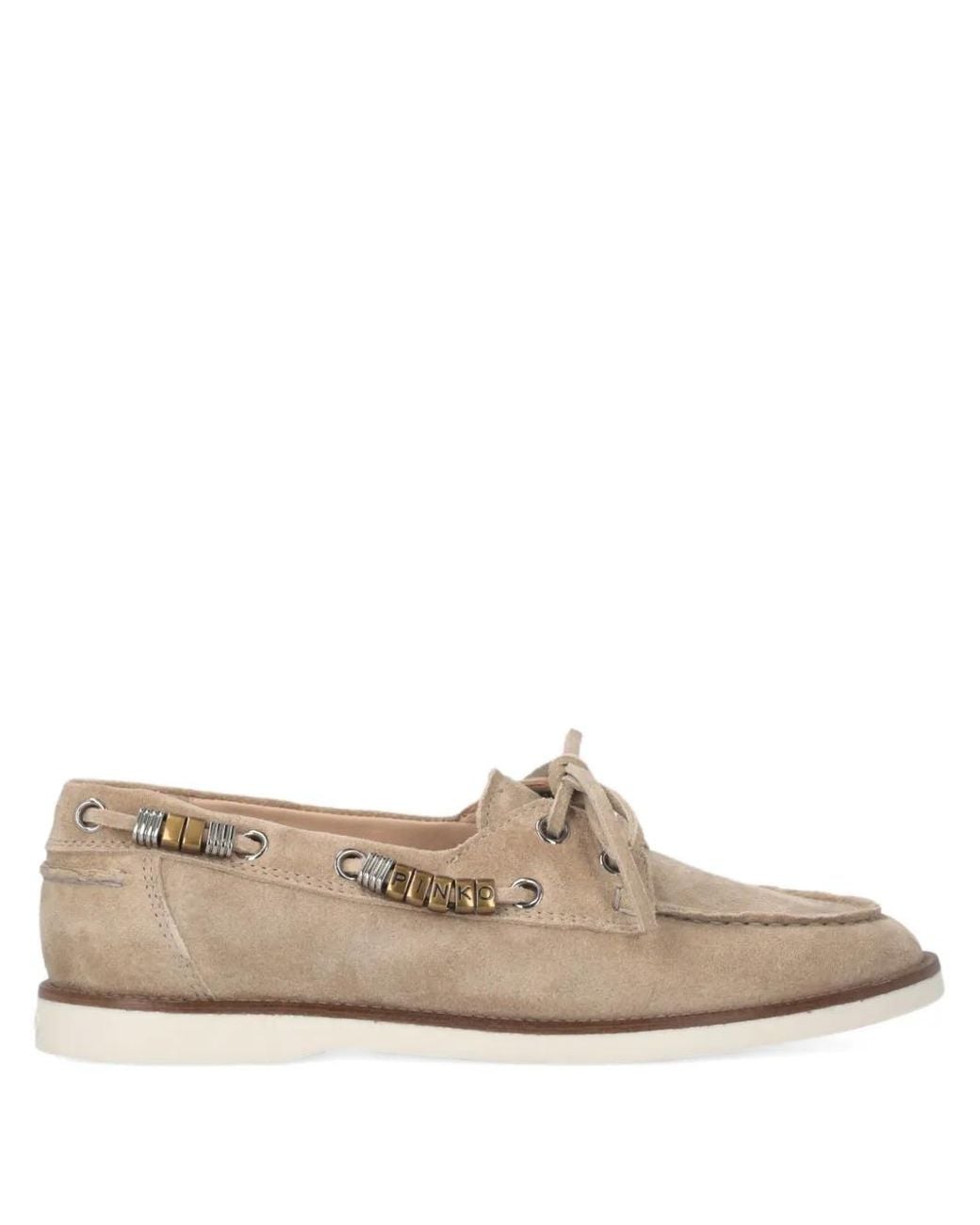 Pinko Multicolor Suede Lace-Up Loafers