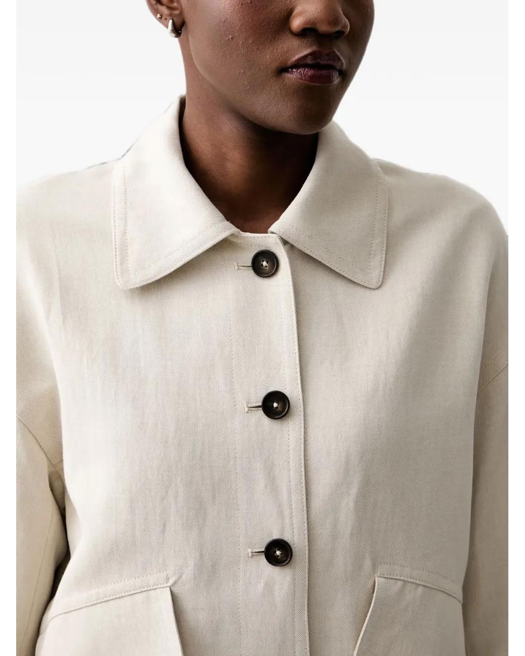 Marc O' Polo Natural Button-Up Spread-Collar Jacket