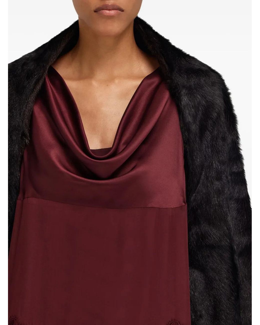 Ferragamo Black Shearling Coat