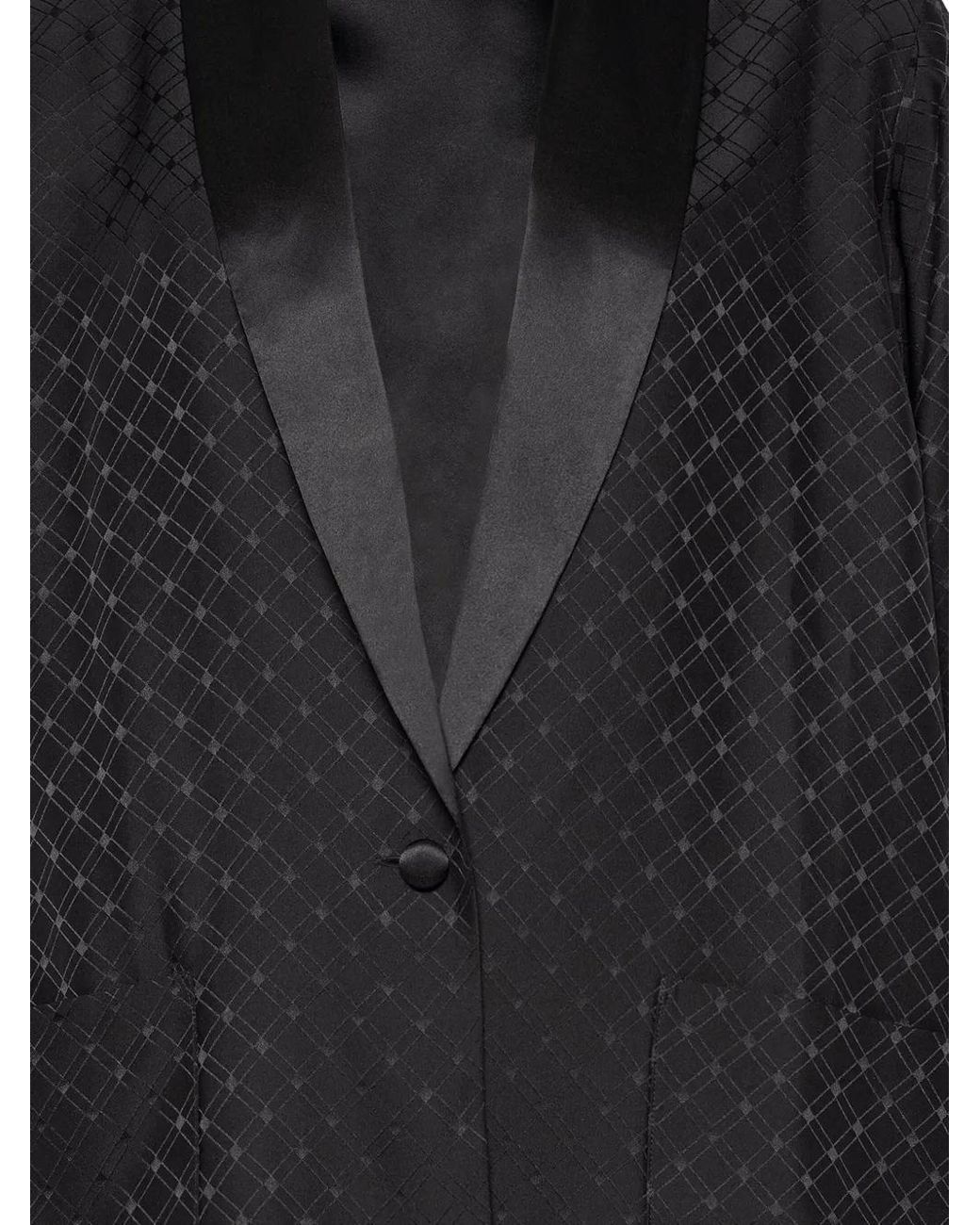 Eres Black Velours Geometric-Pattern Lounge Cardigan