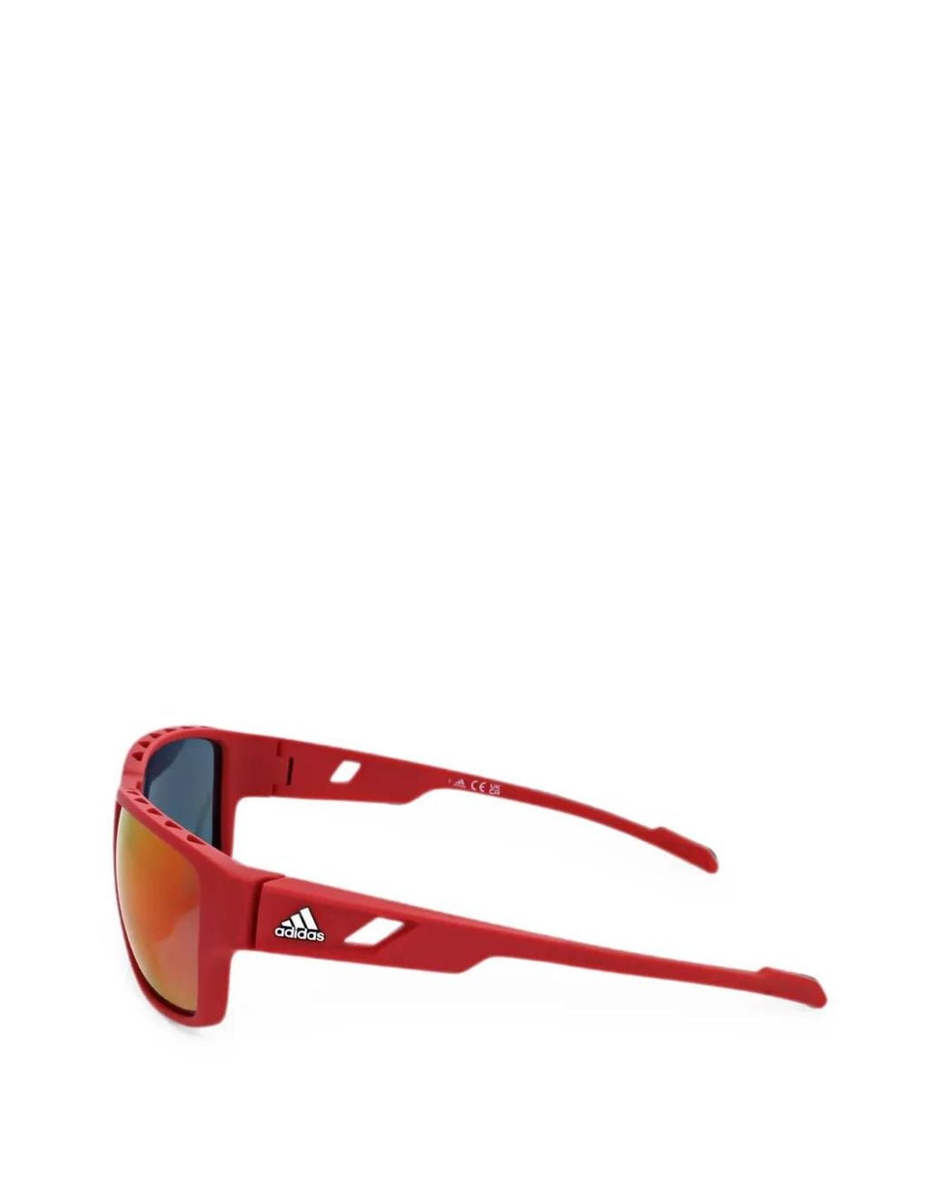 Adidas Pink Logo-Print Rectangle-Frame Sunglasses for men