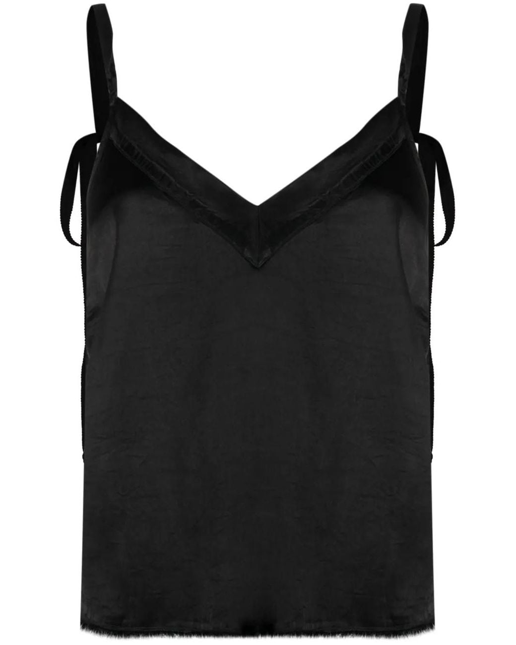 Raquel Allegra Black Mino Satin Top