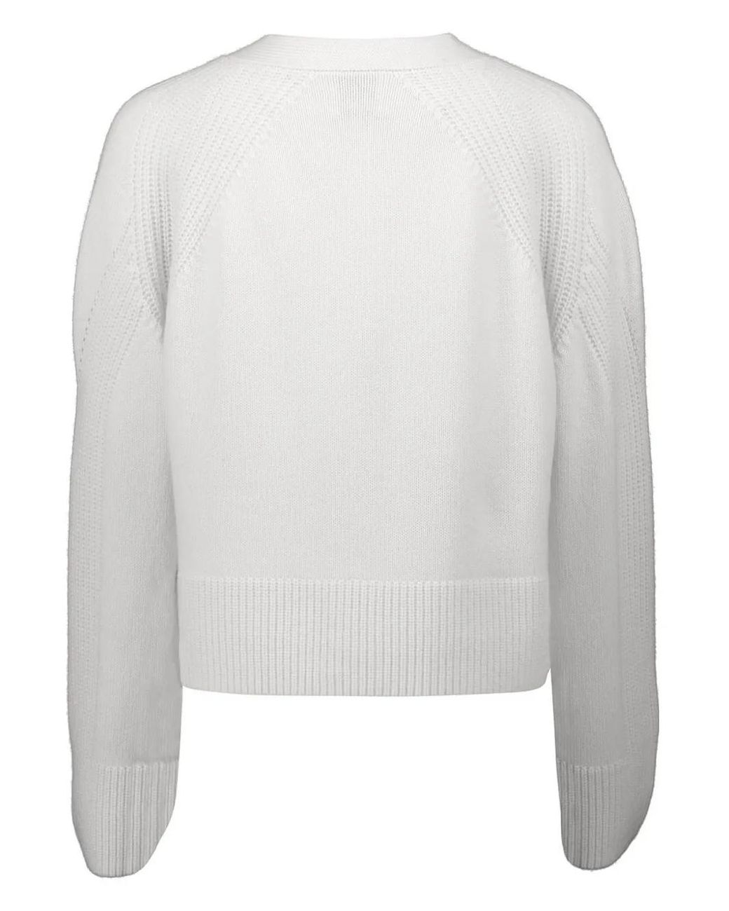 Allude White Buttoned V-Neck Cardigan