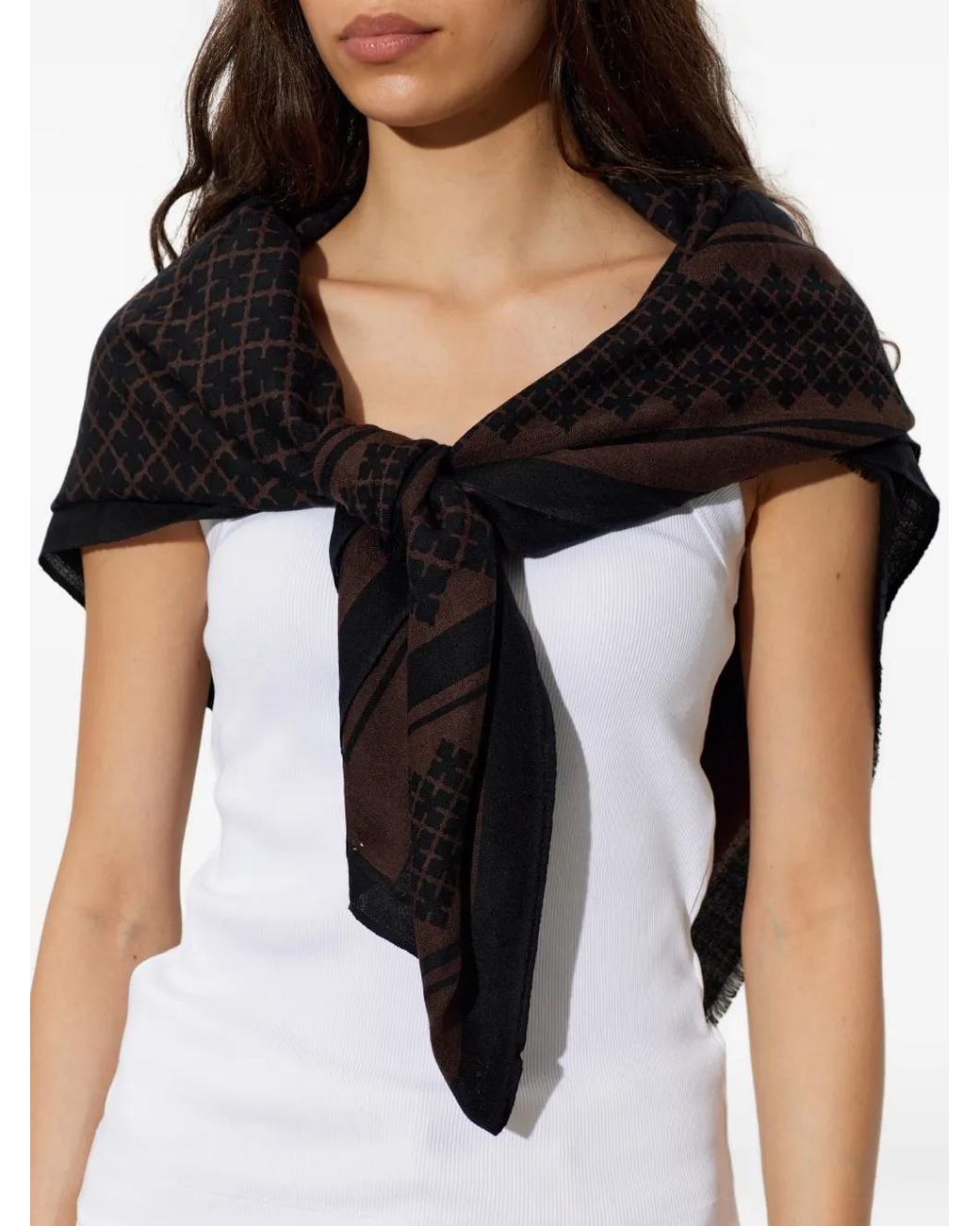 By Malene Birger Black Cornelis Patterned Scarf