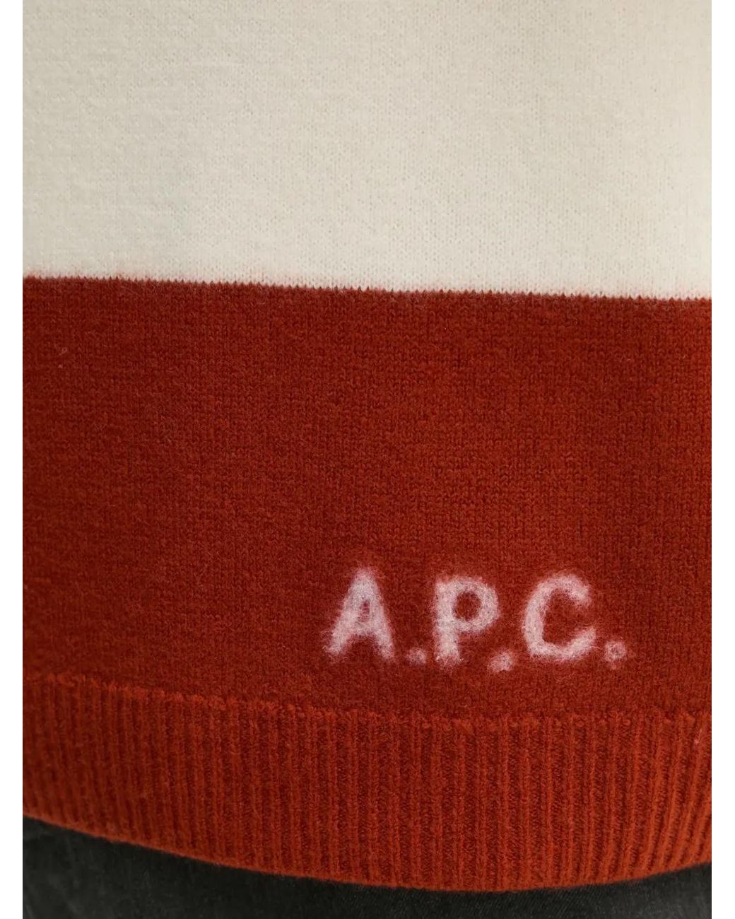 A.P.C. Red Striped Crew-Neck Sweater for men