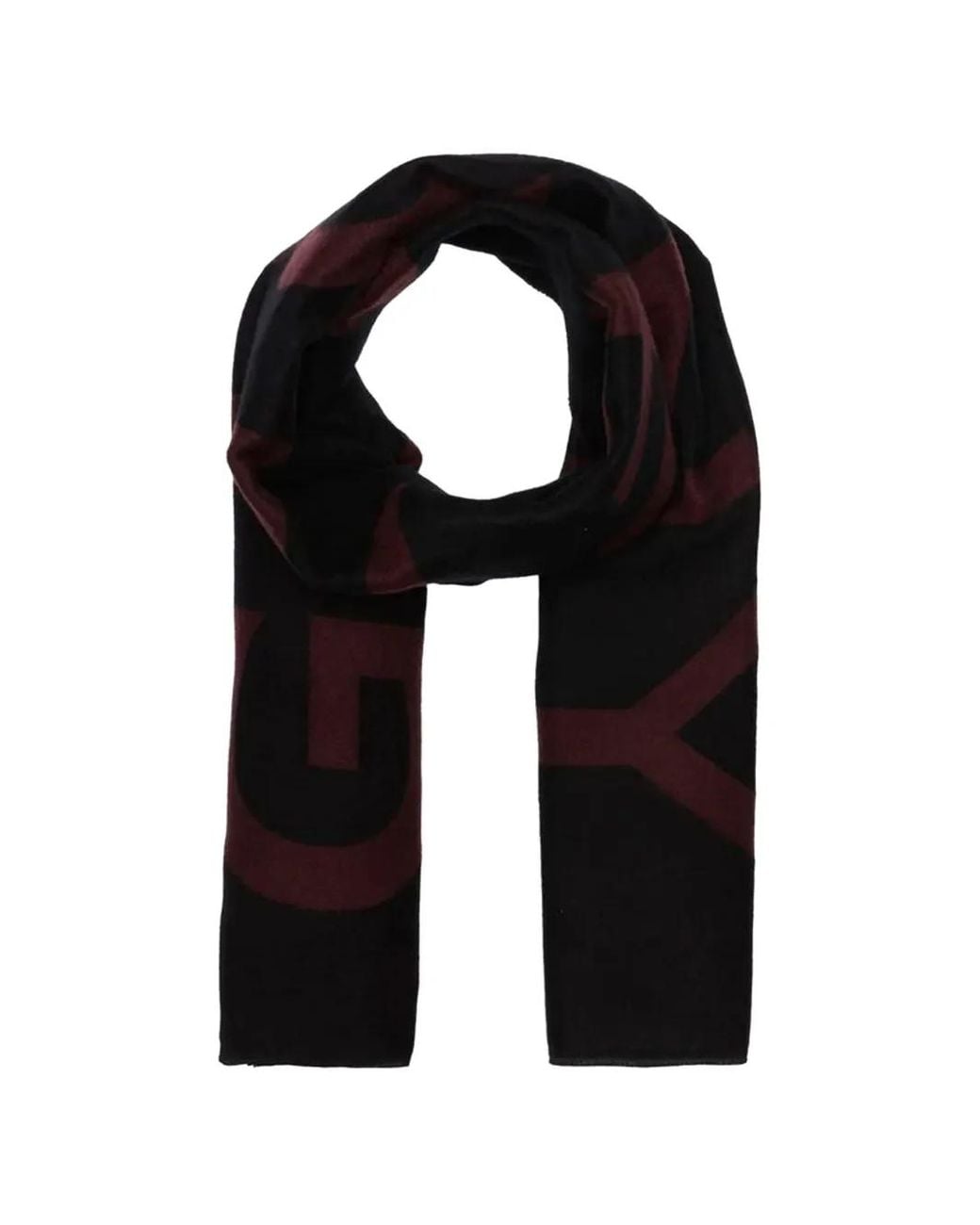 Givenchy Black Logo-Intarsia Wool Scarf for men