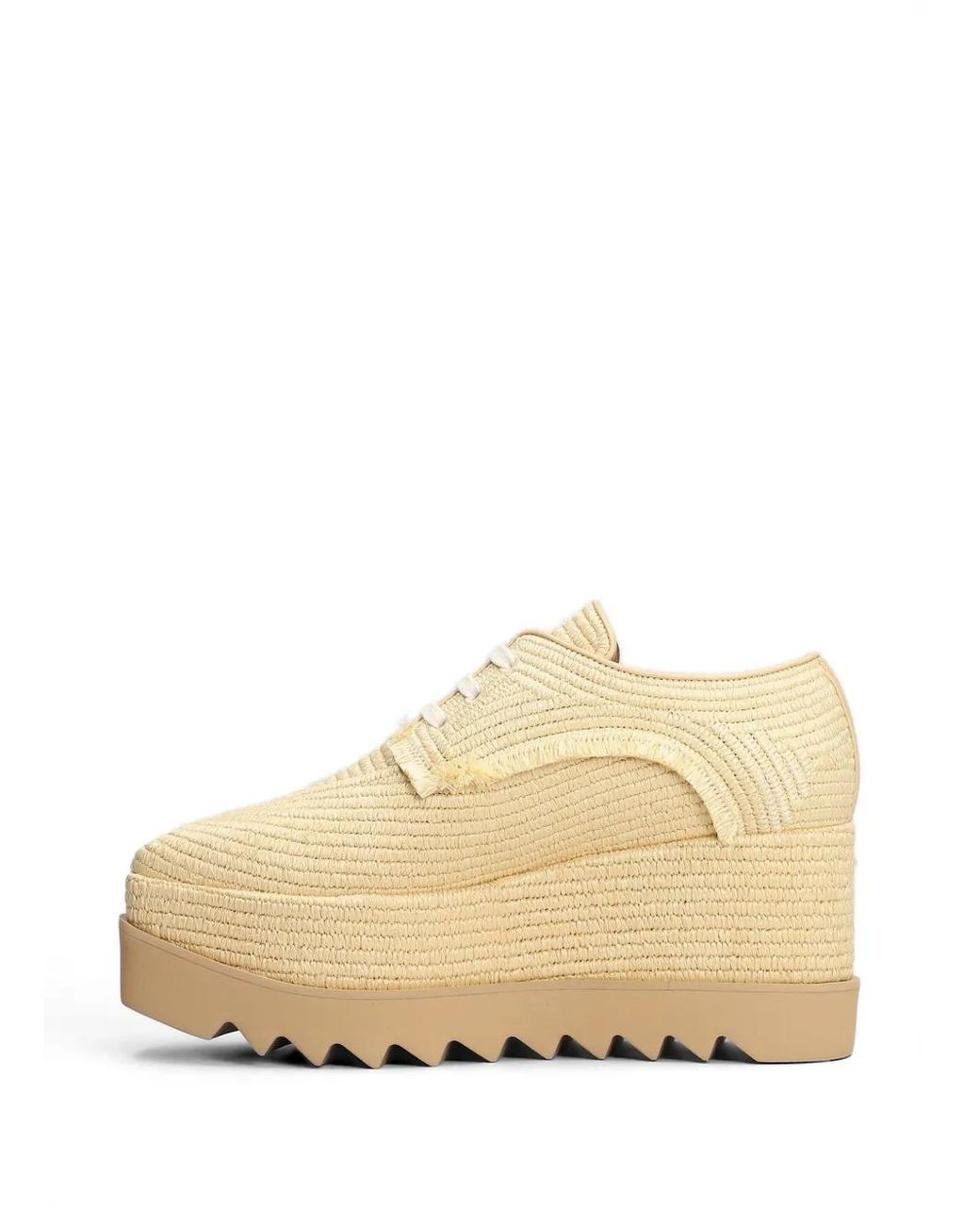 Stella McCartney Natural Elyse Raffia Platform Sneakers