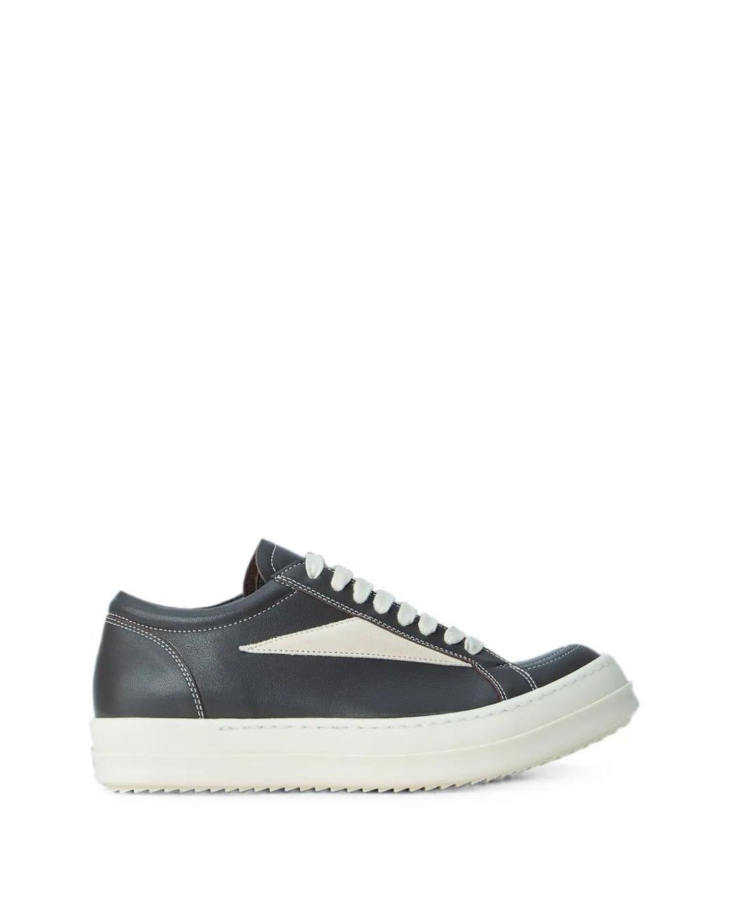 Rick Owens White Panelled Low-Top Sneakers