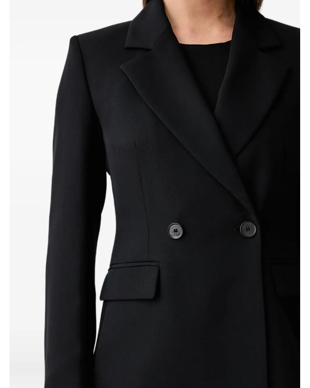 Kaos Black Double-Breasted Peak-Lapels Blazer