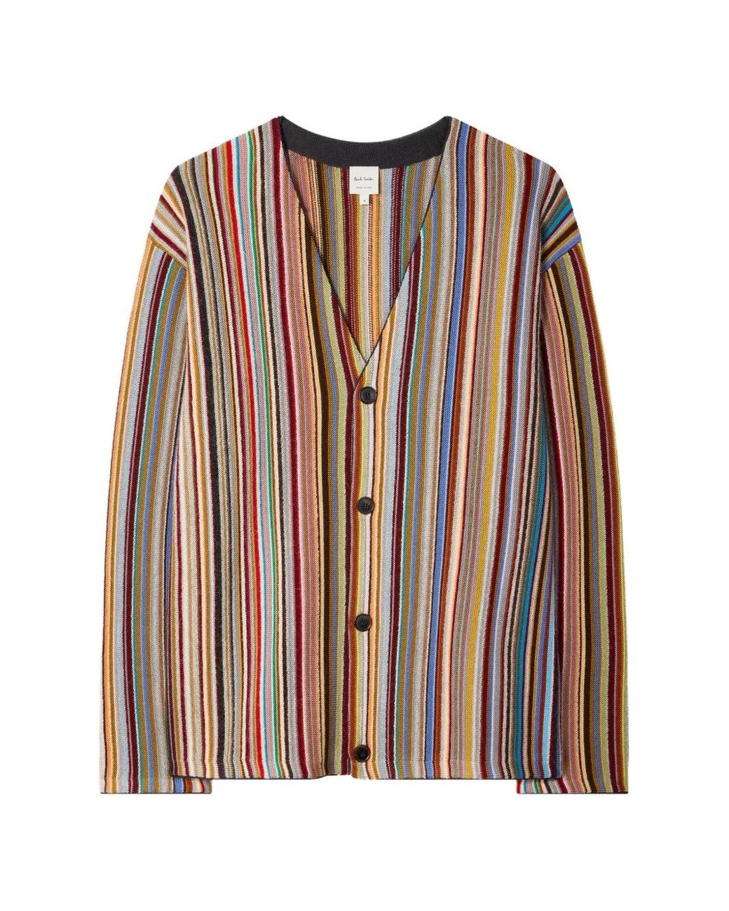 Paul Smith Brown Signature Stripe Merino Wool-Blend Cardigan for men