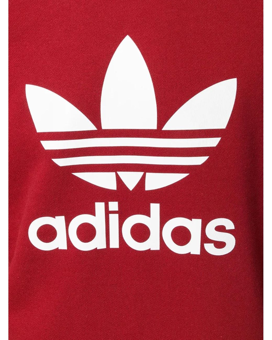 Adidas Red Trefoil Crew-Neck Sweatshirt for men