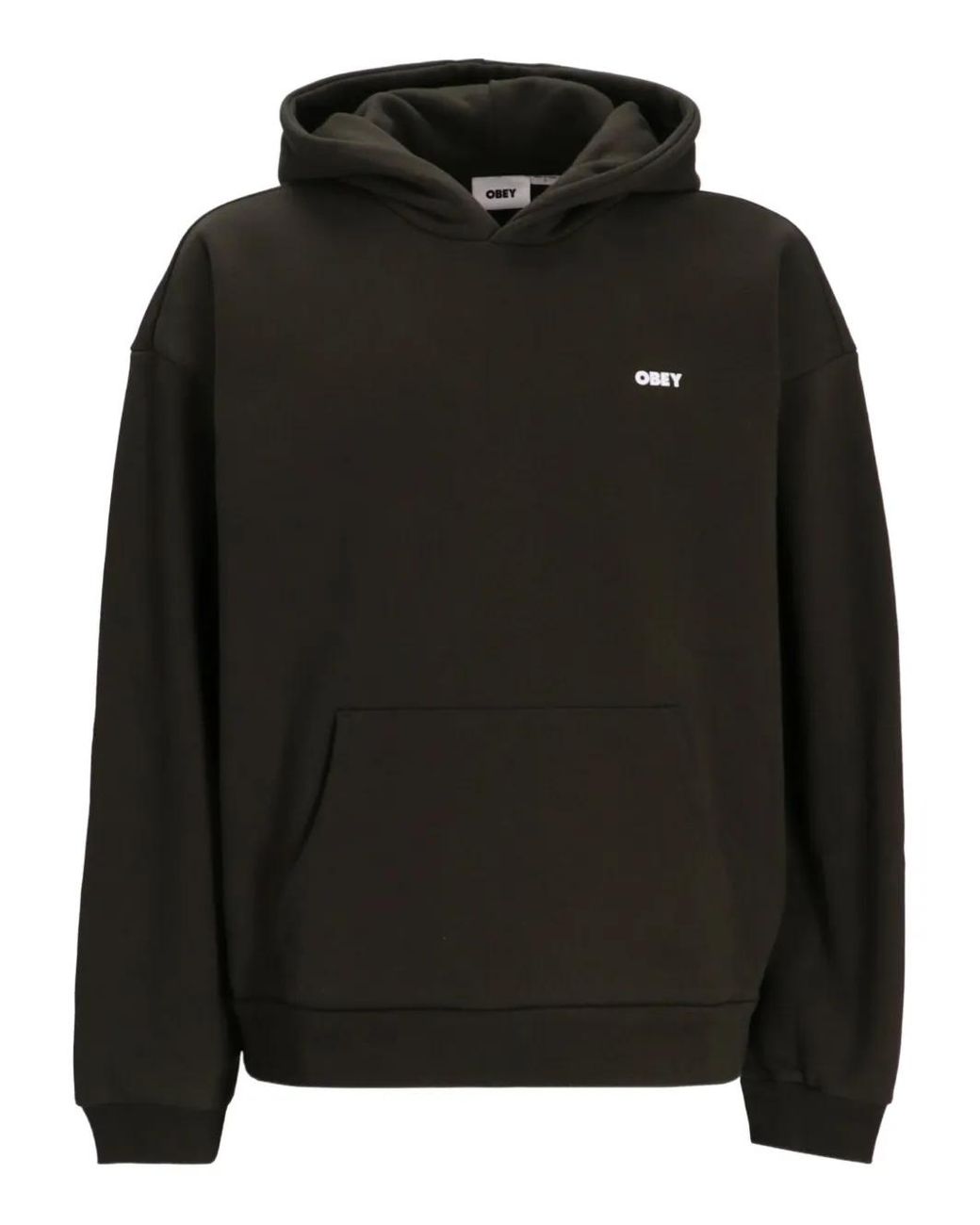 Obey Black Print Hoodie for men
