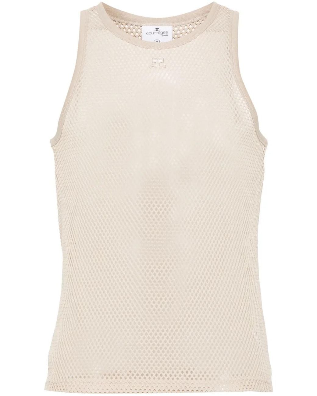 Top A Rete Con Applicazione di Courreges in Natural da Uomo